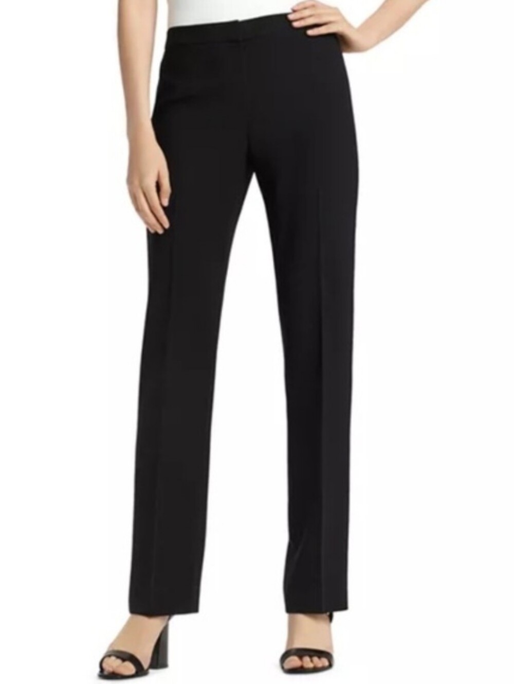 Lafayette 148 Barrow Wool Dress Pants Trousers Black Women's Size 16 Career Wear